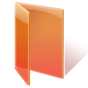 folder, open, orange